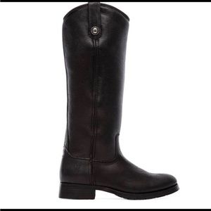 Frye New! Black Leather Shearling Boots size 8